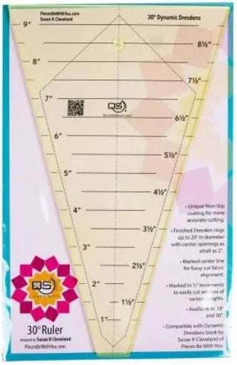 30 Degree Dresden Ruler by Quilters Select - 2 sizes & a Coordinating Book are available!