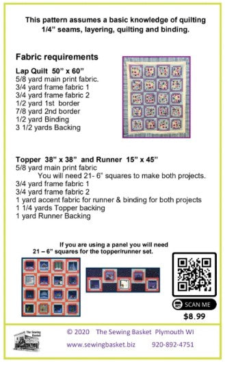 Pattern- Four Square Quilt Pattern-runner & topper!
