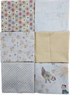 6 Fat Quarters - Chicken Scratch from P&B Textiles