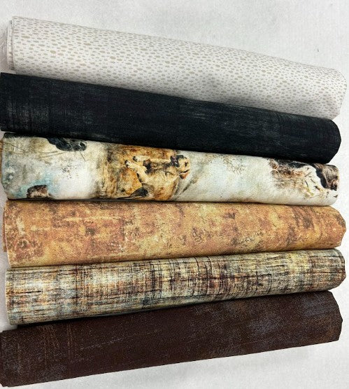 Simply 6 - Half Yard Bundle: Dogs (QT Fabrics) and Browns