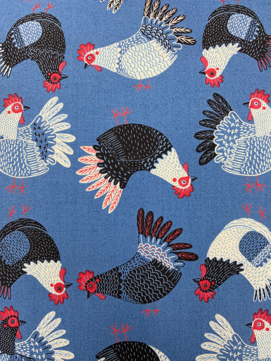 Simply 6 - Half Yard Bundle (Chickens - Blue)