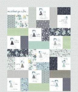 Me Without You (embroidery machine applique) Quilt Kit - Pattern, fabric for front, binding