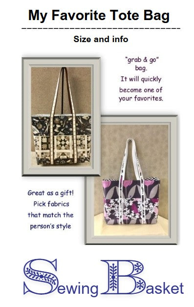 My Favorite Tote Bag Class - Tuesday, Dec 2nd,  10 am - 4 pm