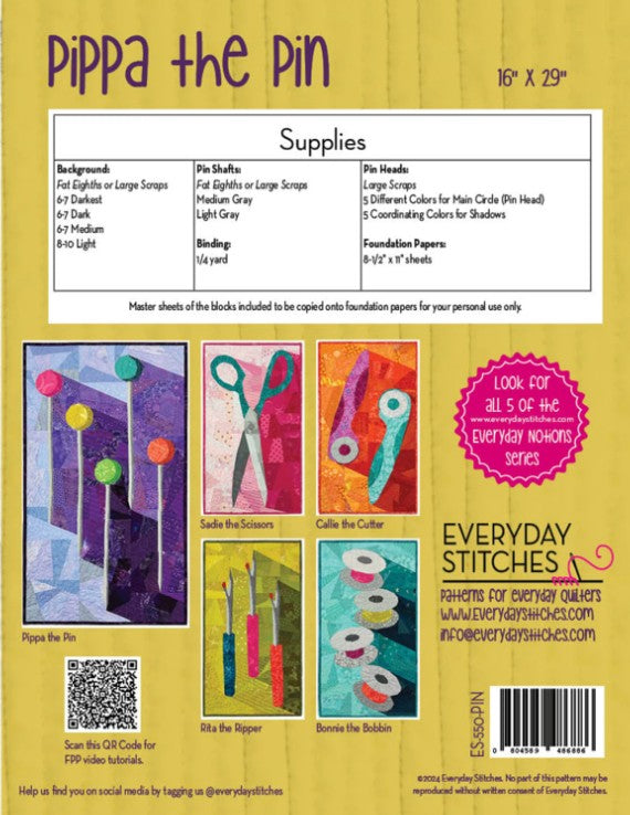 Pippa the Pin - Foundation Paper Piecing