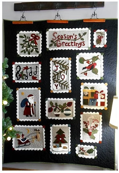 Vintage Forever Quilt - Project Book, 51" x 65", cotton fabrics and wool applique