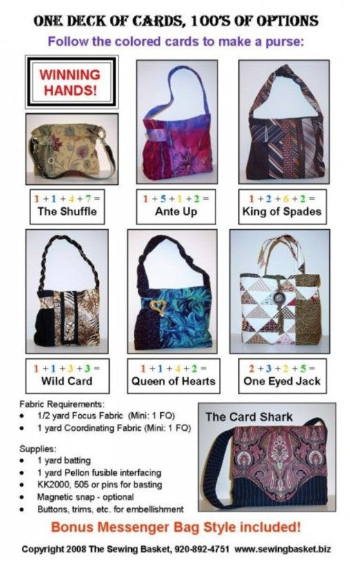 Pattern - What a Deal Purse Cards - Our Original - Hundreds of purse combinations
