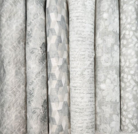 Simply 6 - Half Yard Bundle: Gray on Gray