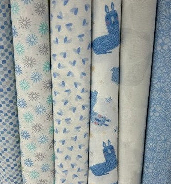Simply 6 - Half Yard Bundle: Llamas & Blues