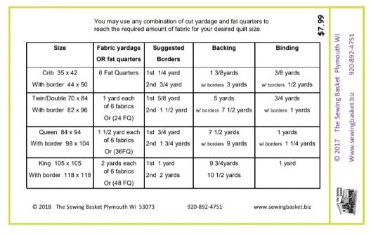 Mix 6 Quilt Pattern in 4 Sizes by The Sewing Basket - Great with Fat Quarters too.