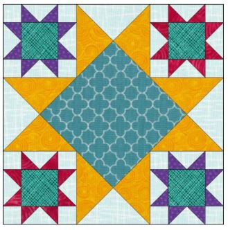 Starry Night Mystery Five-0 Mini Quilt pattern - Downloadable