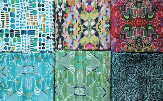 6 Fat Quarters - True Colors by Benartex - greens