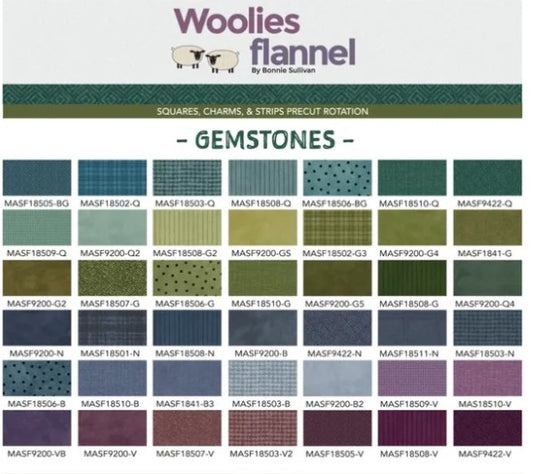Maywood Studio - Woolies Flannel, Gemtones, Layer Cake