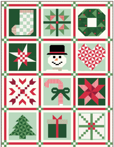 12 Days of Christmas Quilt Block pattern
