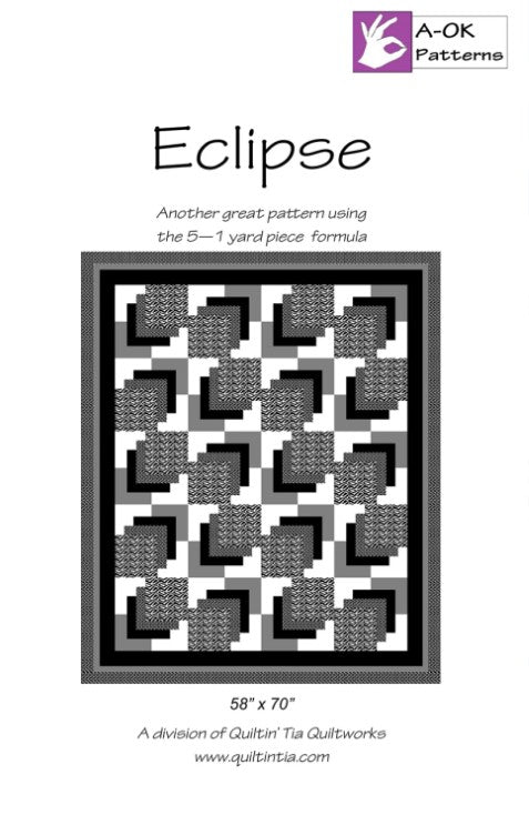 Eclipse Quilt Pattern - uses 5 yards of fabric and finishes to 58"x70"