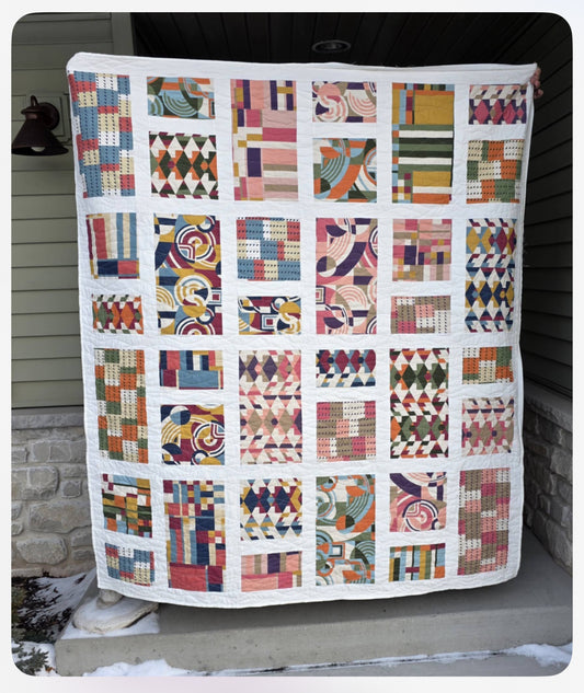 Raindrops Quilt Kit in Frank Lloyd Wright designed fabrics