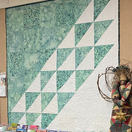 Simply 6 - Half Yard Bundle: Half-n-Half Teal Batik and White