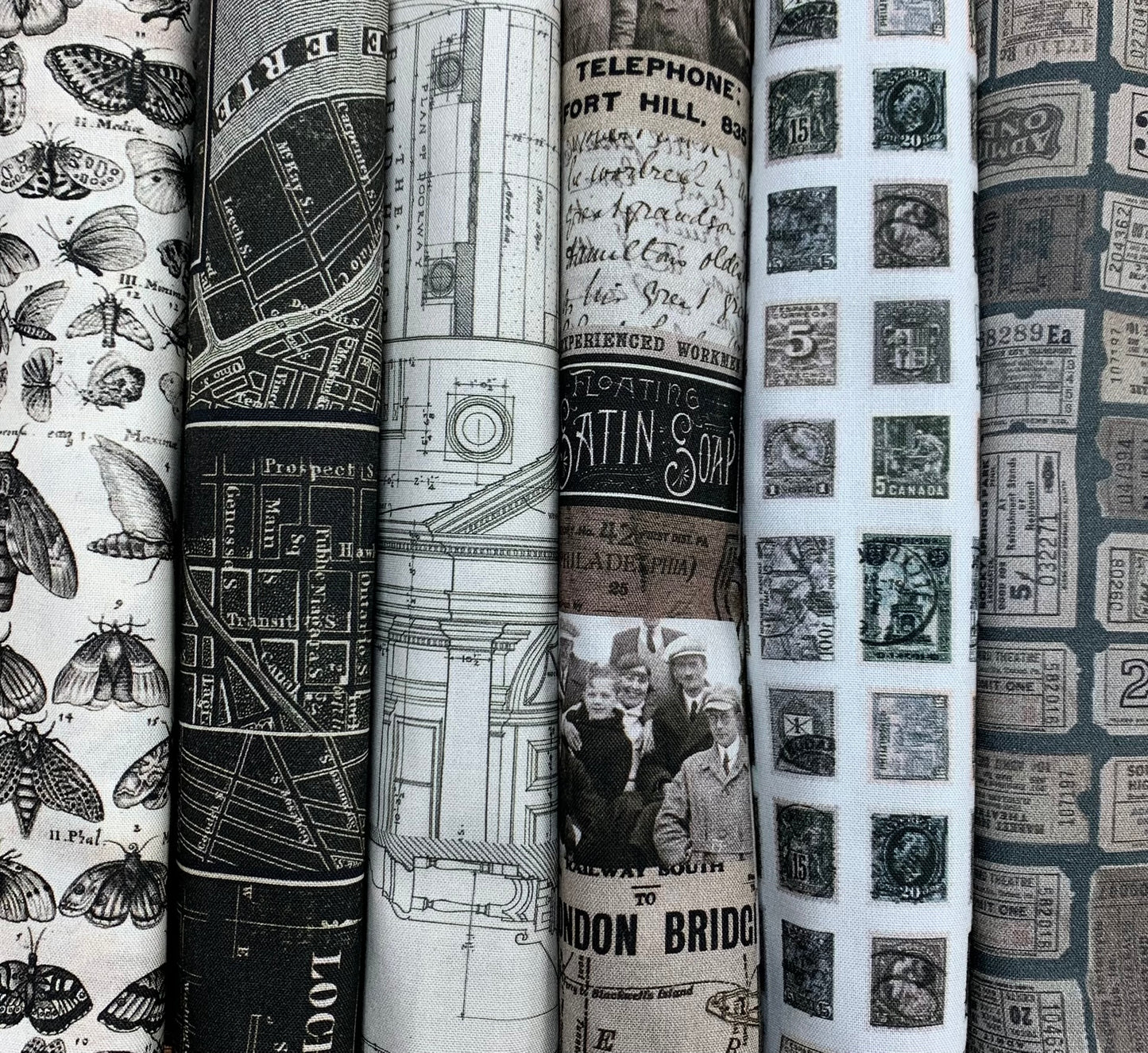 6 Pack - 1/2 yards & FREE pattern  - Tim Holtz fabrics