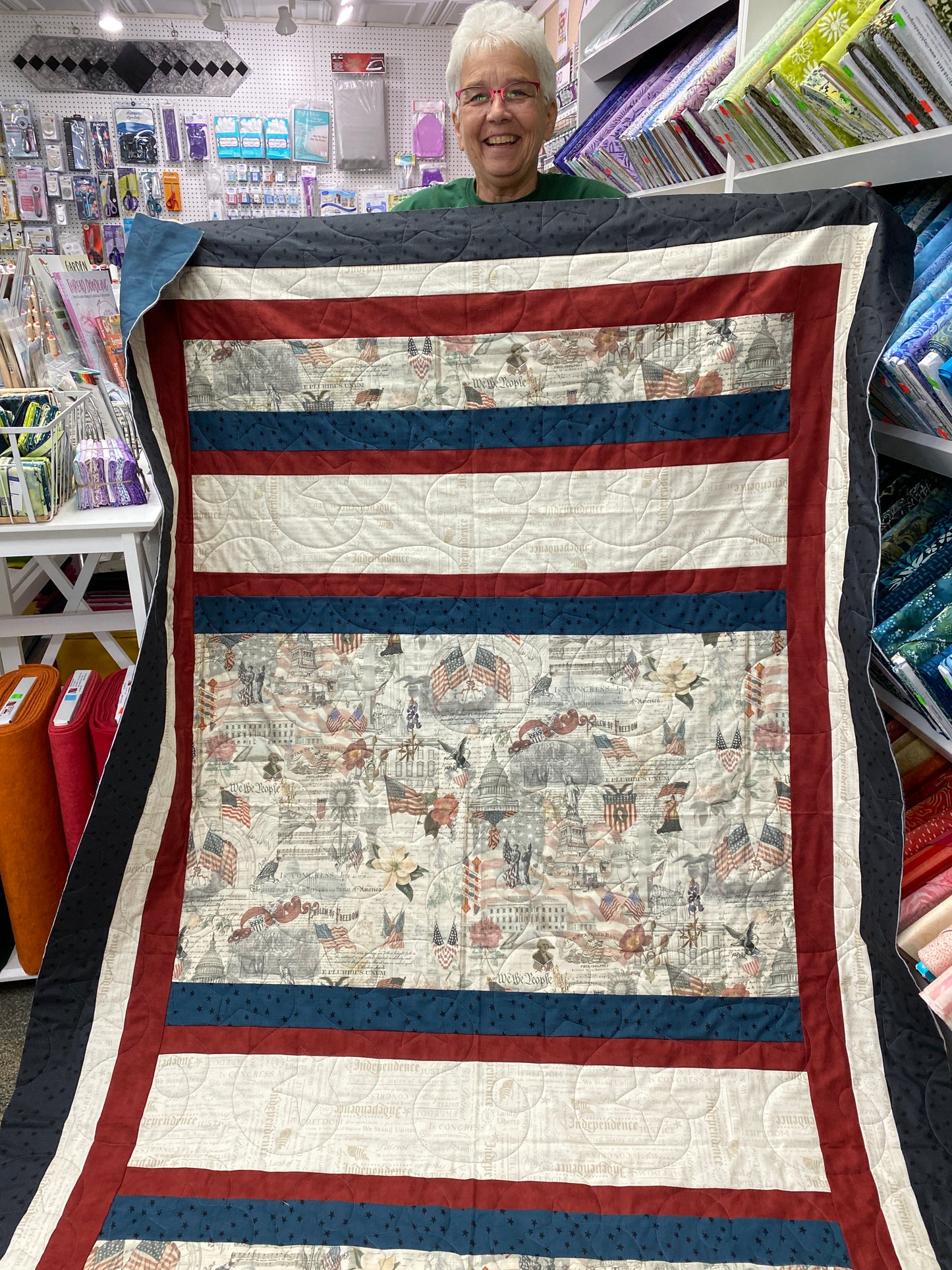 Patriotic Quilt Kit using Villa Rosa Honor Pattern