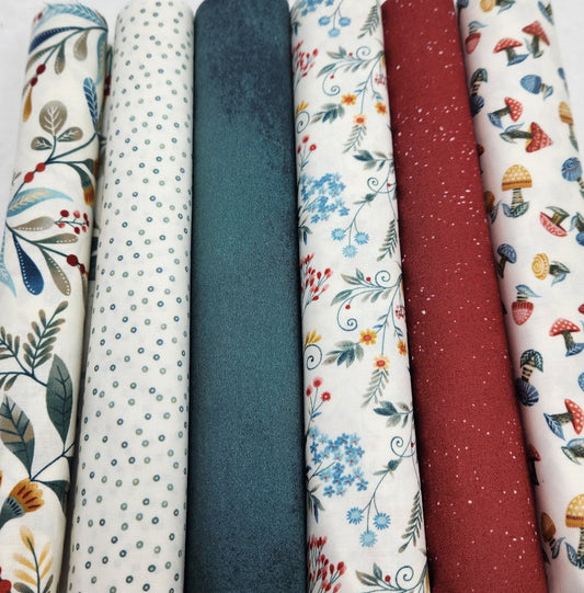 Simply 6 - Half Yard Bundle: Mushrooms, Swirls, and Flowers