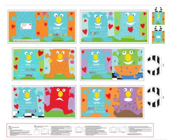 Studio E - I Love You Little Monster, Book Panel, soft book