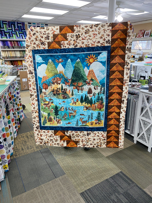 Bearsville - Darling forest animal fabric panel