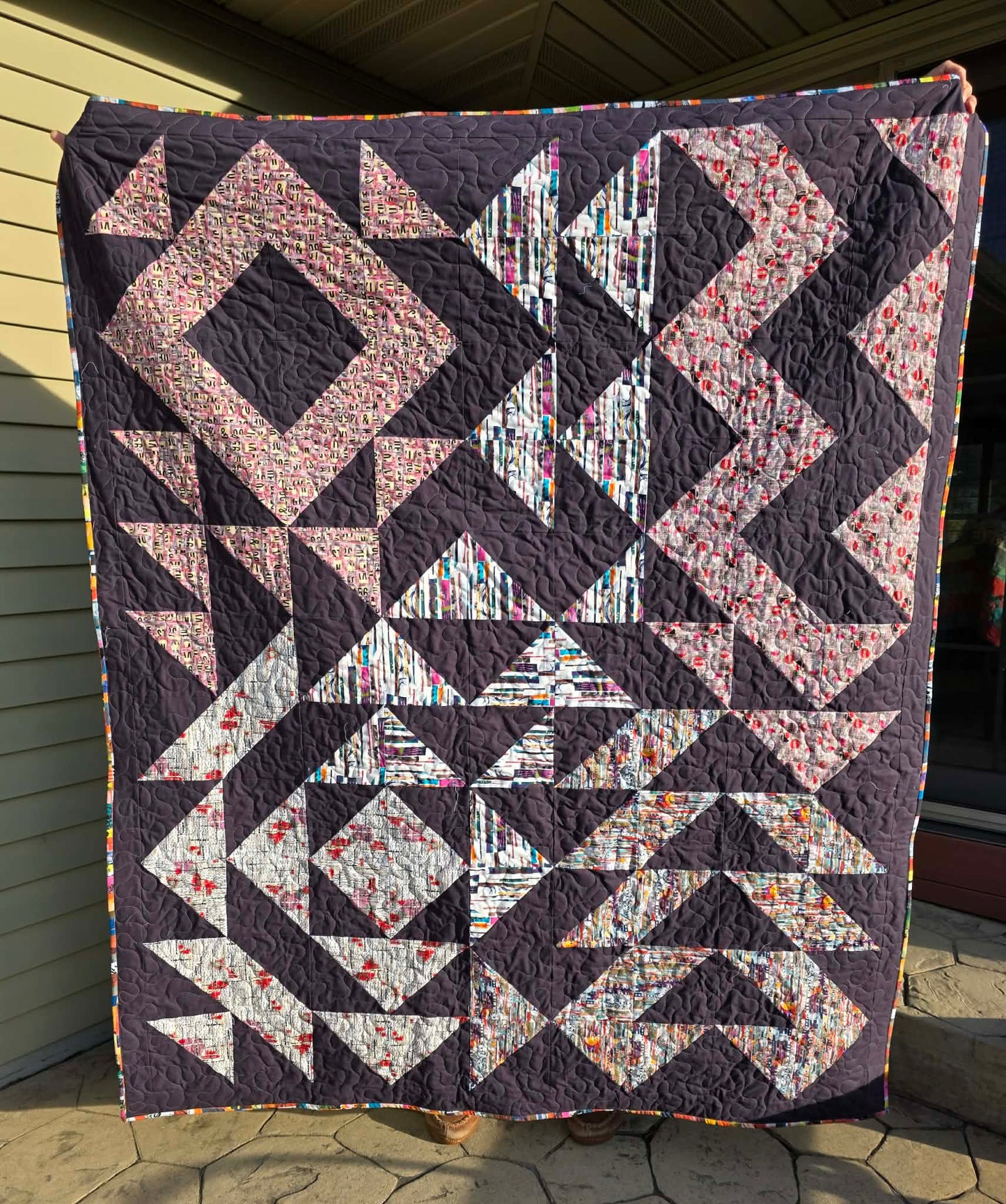 Mod Tri Blooms Quilt Kit and Pattern by LadeeBug Designs