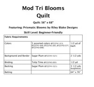 Mod Tri Blooms Quilt Pattern