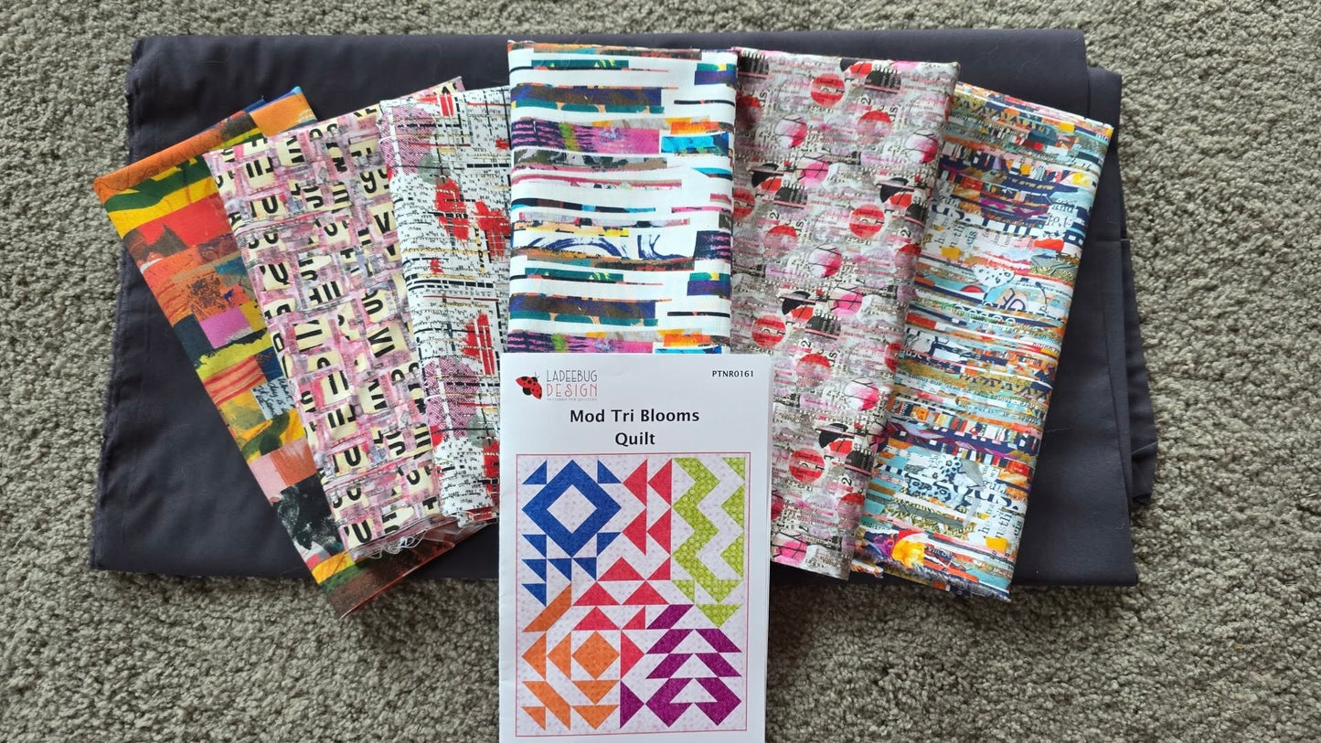 Mod Tri Blooms Quilt Kit and Pattern by LadeeBug Designs
