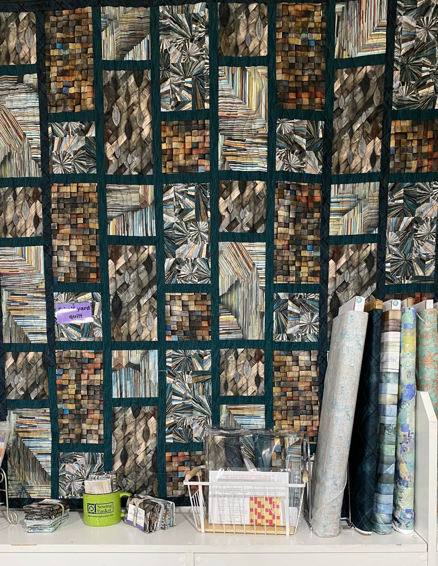 6 Pack - 1/2 yards & FREE pattern  - Blues and Teal