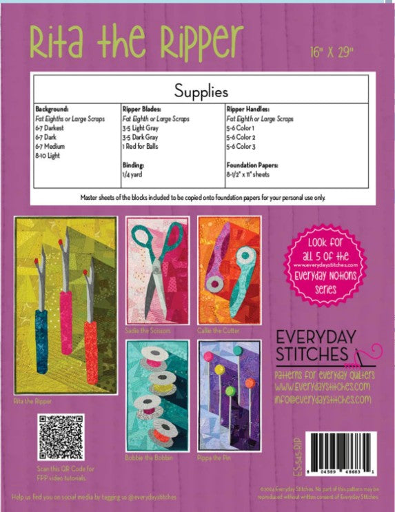 Rita the Ripper - Foundation Paper Piecing