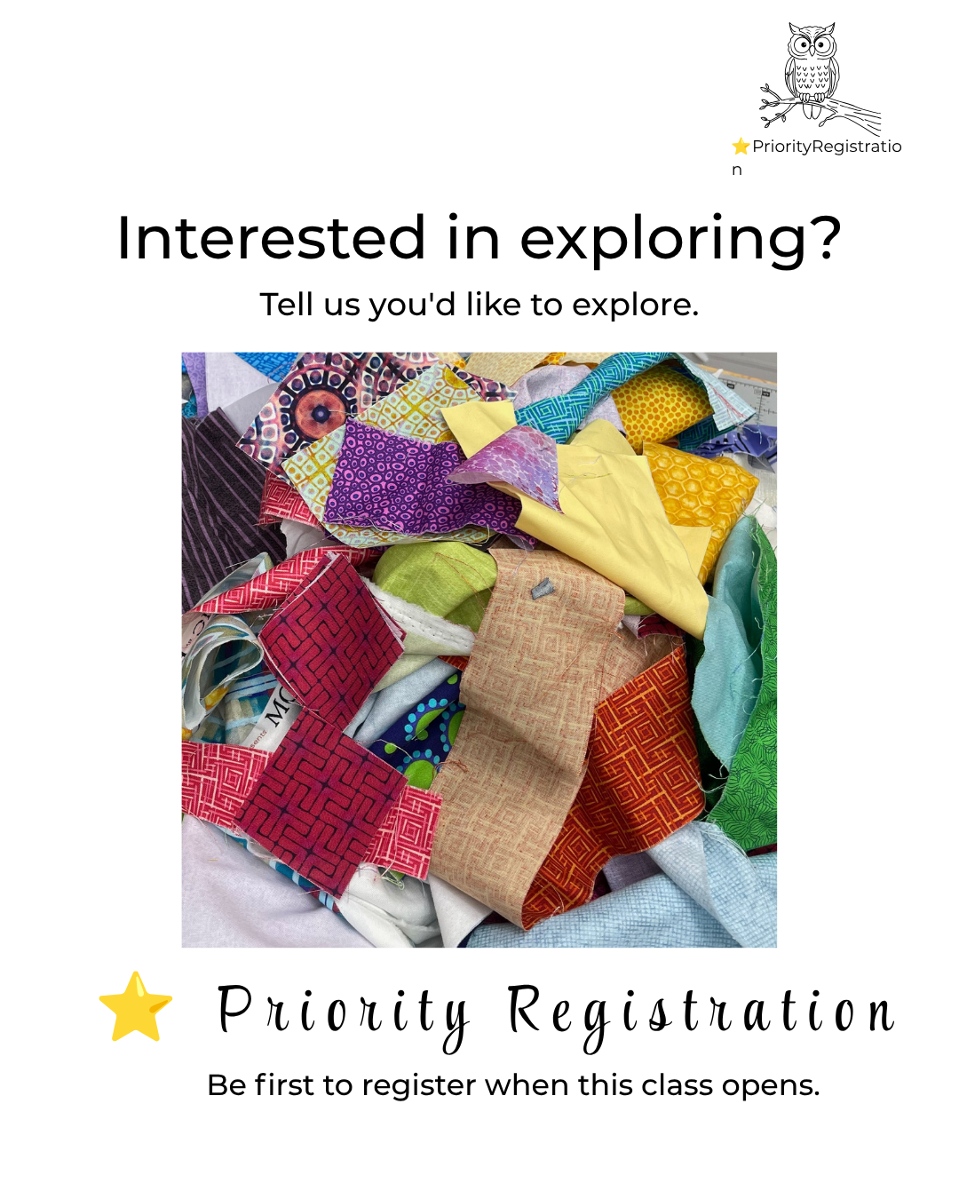 Scrap Happiness: Creating Fabric from Scraps — Priority Registration