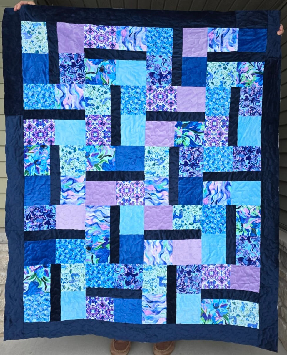 Wanderlust Quilt Kit in Quilters Cuddle fabric by Shannon Fabrics-It's so soft!