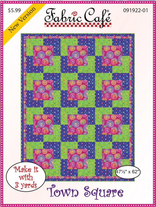 Town Square Quilt pattern - 47" X 62" - uses 3 yards