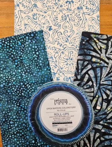 Aloha Mystery fabric kit, blue Open Waters strip set