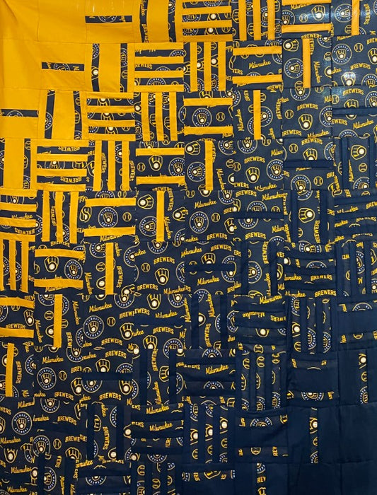 Milwaukee Brewers Quilt Kit using the Intertwine pattern 56" x 70"