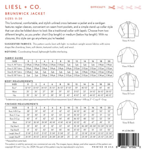 Brunswick Jacket Pattern