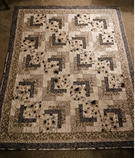 Eclipse Quilt Pattern - uses 5 yards of fabric and finishes to 58"x70"