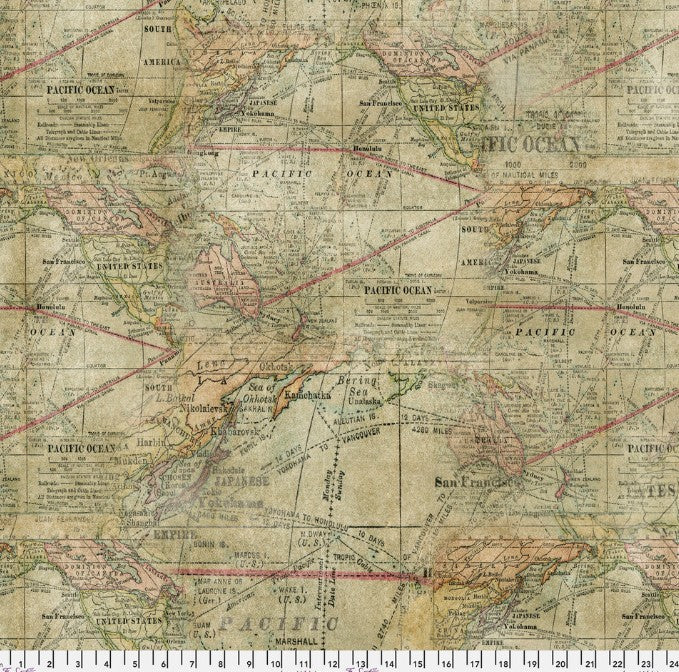 108" cotton quilt backing fabric - Expedition by Tim Holtz - 3 yards (108" x 108")