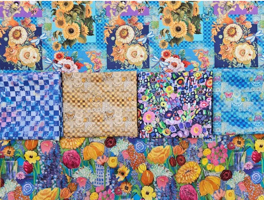 6 Fat Quarters - fun floral prints