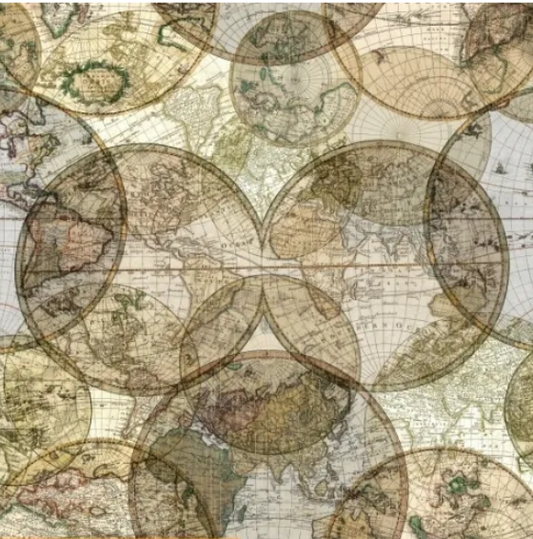 Globes - 108" cotton fabric