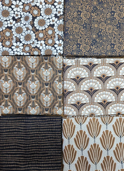 6 Fat Quarters - Grassroots  100% Organic Cotton