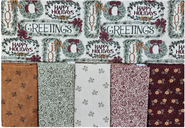 6 Fat Quarters -A Vintage Christmas by Kansas Troubles Quilters