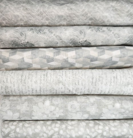 Simply 6 - Half Yard Bundle: Gray on Gray