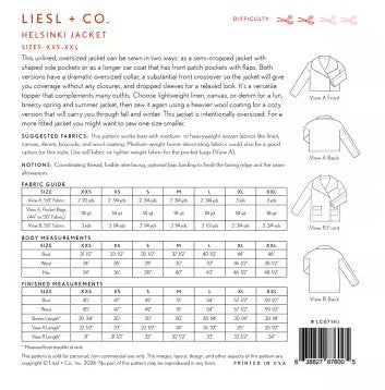 Helsinki Jacket Pattern