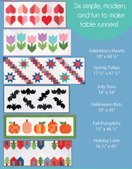 Modern Holiday Table Runner patterns by Cluck Cluck Sew