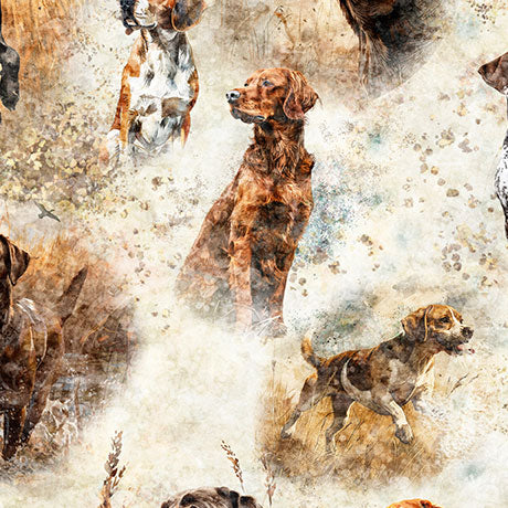 Simply 6 - Half Yard Bundle: Dogs (QT Fabrics) and Browns