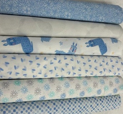 Simply 6 - Half Yard Bundle: Llamas & Blues