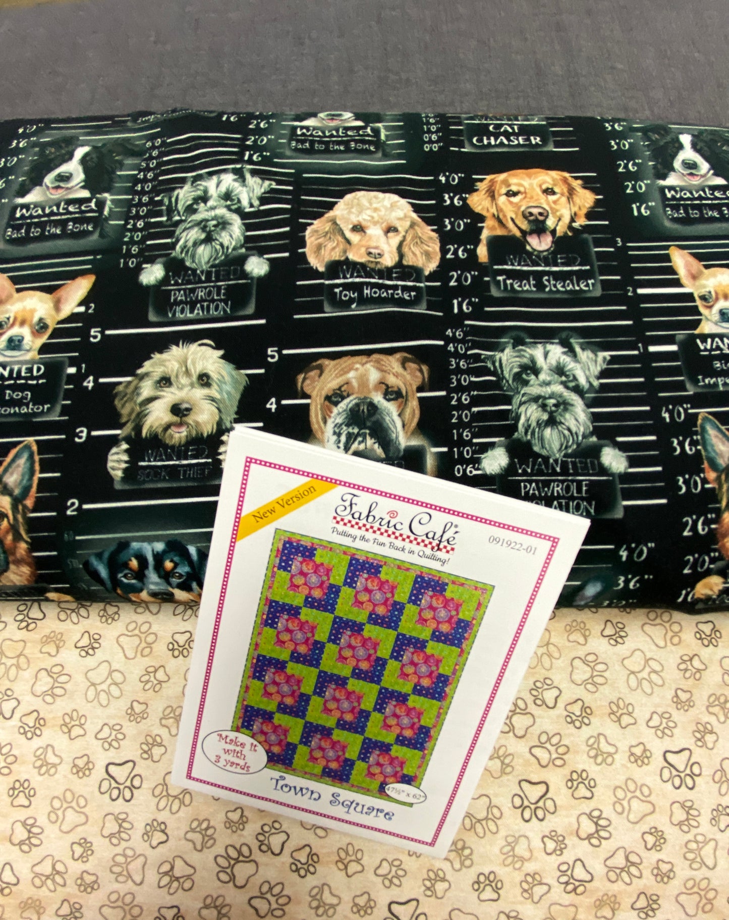Town Square Quilt Kit - Dog Mug Shots -  How fun!
