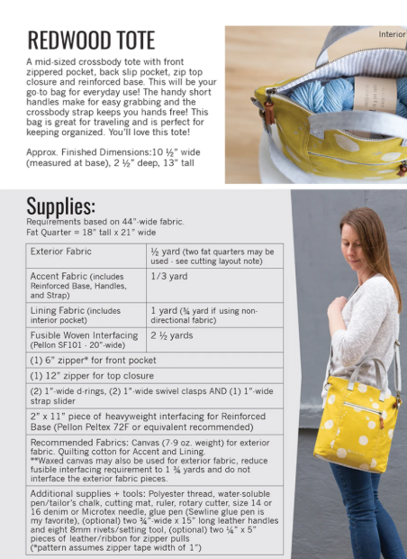 Redwood Tote: Midsize Crossbody Purse pattern
