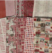 10 Fat Quarters - Tim Holtz red color palette